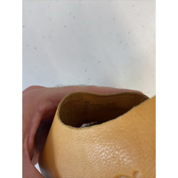 Born Inlet Women's Size 8M Brown Leather Cushioned Pull-on Peep Toe Flat Sandals - Picture 9 of 14